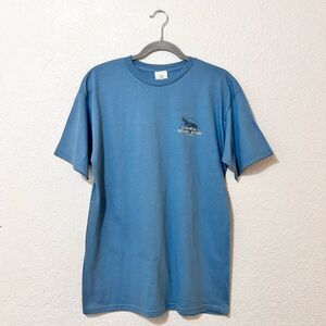 Smithsonian tiger short sleeve shirt blue size medium